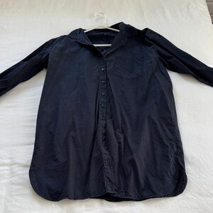 Navy Button-Up Shirt Dress